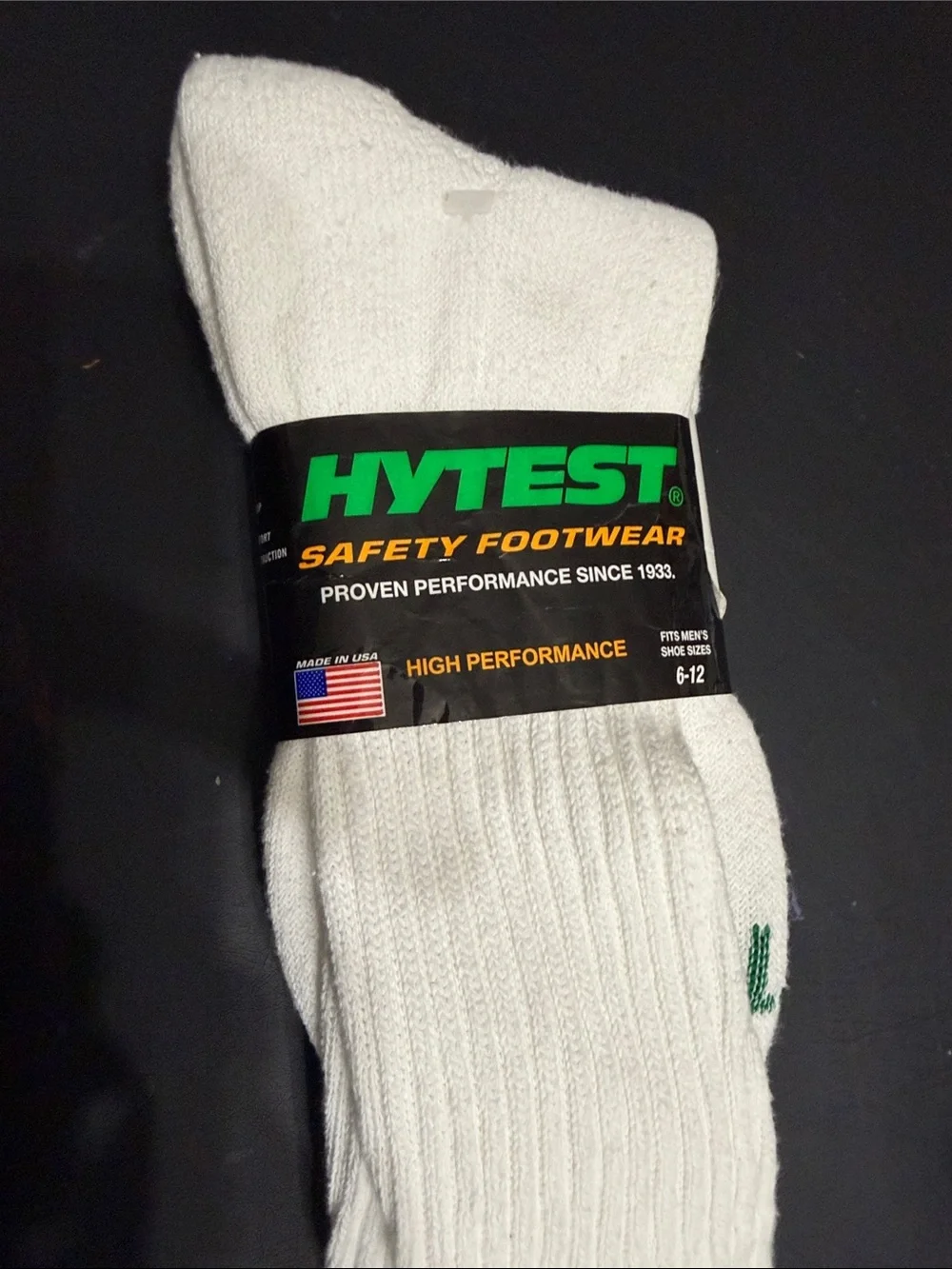 Hytest White Athletic Crew Socks for Men - High Performance Safety Footwear